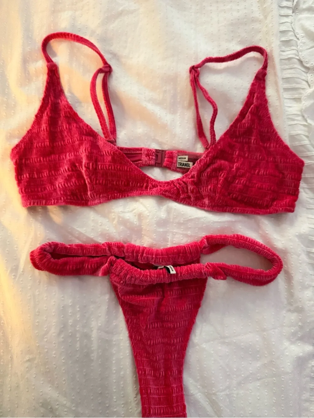triangl swimwear Textured Hot Pink Bikini Set